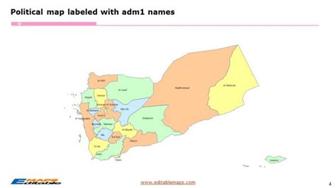 Yemen Map with 21 Governorates and one Municipality - Editable ...