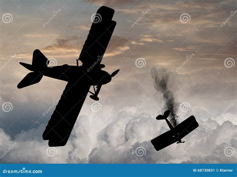 World War One Era aircraft stock illustration. Illustration of silhouette - 68730831