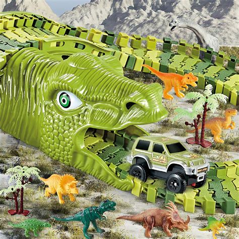 Buy EARSOON Dinosaur Race Track Car Toy Set - 240 Pcs Flexible Train ...