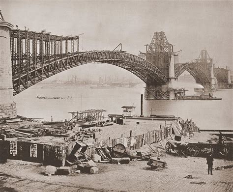 St. Louis Bridge Under Construction Ca Photograph by Everett - Fine Art America