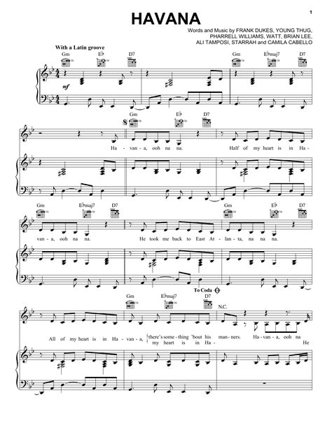 Картинки по запросу havana piano sheets | Sheet music notes, Clarinet ...