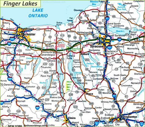 Finger Lakes Map - Ontheworldmap.com