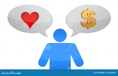 Love Vs Money Icon Decision Illustration Design Stock Illustration - Image: 27039628