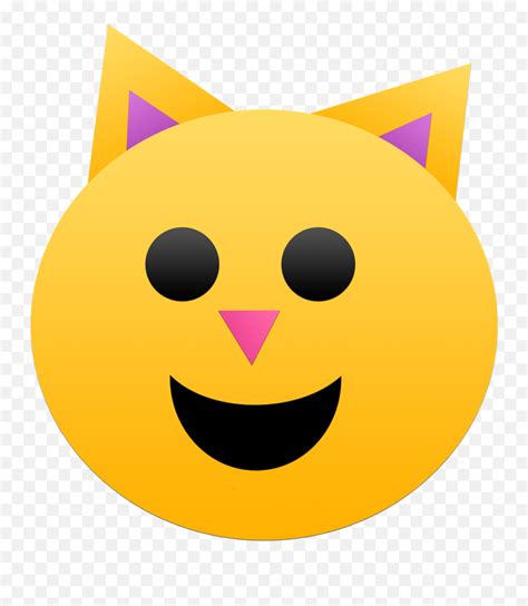 Cat Emoji Pink Yellow Black - Emoticon Kucing,Eyes Emoji - free transparent emoji - emojipng.com