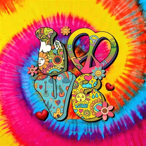 Hippie Tie-dye Retro LOVE Word Art Free Stock Photo - Public Domain ...