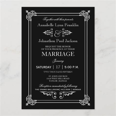 Typography Art Deco Vintage Wedding Invitation | Zazzle.com