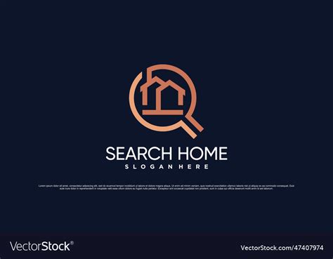 Home search logo design template with creative Vector Image