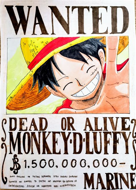 Luffy Wanted Poster Sketch