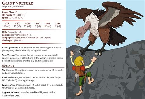 D&D Basic Monsters: Giant Vulture (and Vulture)