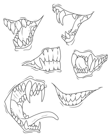 F2U - Toothy Lines by ShadowInkWarrior | Mouth drawing, Drawings, Sketches