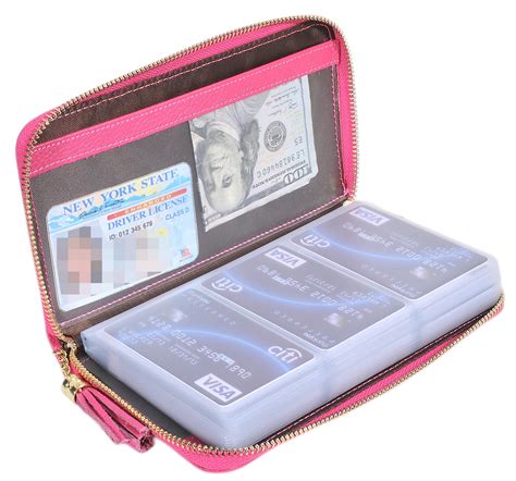 Easyoulife Credit Card Holder Wallet Womens Zipper Leather Case Purse RFID Blocking- Buy Online ...