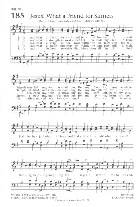 Jesus! What a Friend for Sinners | Gospel song lyrics, Bible songs, Hymn sheet music