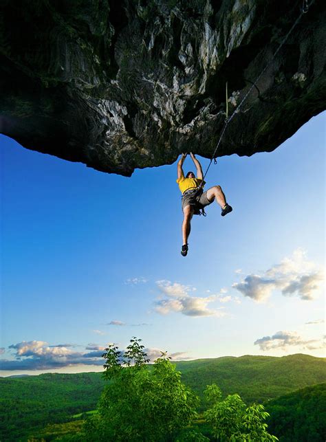 Man Climbing Overhanging Rock, Low Photograph by Tyler Stableford - Pixels