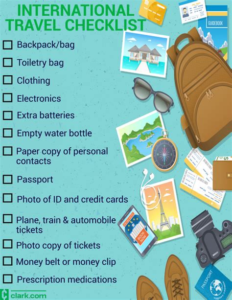 International travel checklist: What to pack for your trip abroad ...