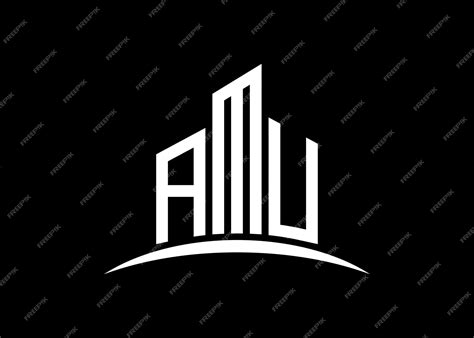 Premium Vector | Letter amu building vector monogram logo design ...