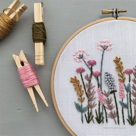 Spring Meadow Hand Embroidery Pattern - Digital Download | Hand embroidery projects, Floral ...