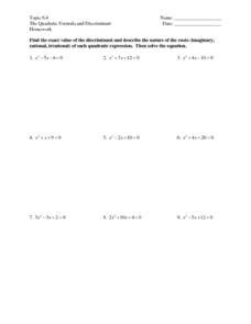 41 The Quadratic Formula And The Discriminant Worksheet - Worksheet Online