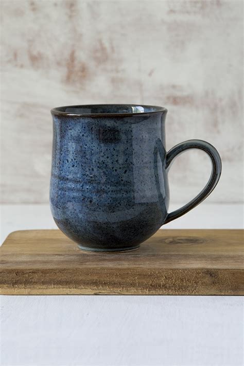 Handmade Blue Pottery Coffee Mug, 10 fl. oz ┃Mad About Pottery – Mad About Pottery