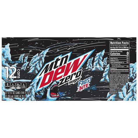 Mtn Dew Zero Sugar Frost Bite Naturally & Artificially Flavored 12 Fl Oz 12 Count Can (3×4 ...