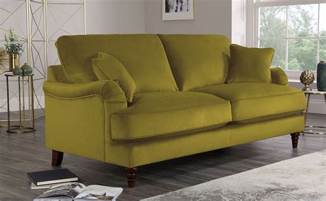 Charleston Olive Green Velvet 3 Seater Sofa | Furniture Choice