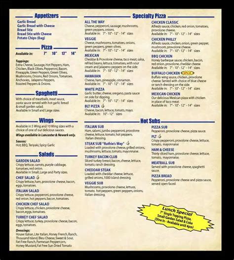 Pizza Cottage Menu, Menu untuk Pizza Cottage, Buckeye Lake, Columbus ...