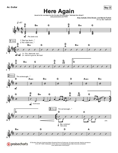 Here Again Acoustic Guitar Sheet Music PDF (Elevation Worship ...