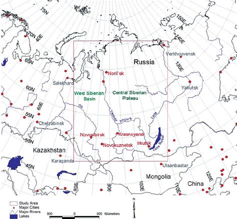 Central Siberian Plateau Map