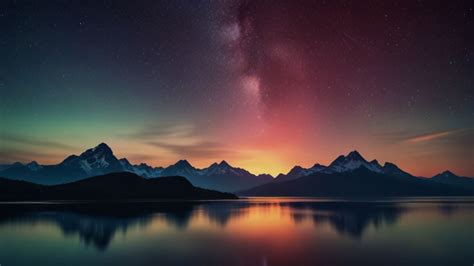 Northern Lights Over Mountains Free Stock Photo - Public Domain Pictures