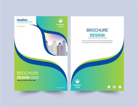 Green and Blue Curve Design Brochure Template 1420012 Vector Art at ...