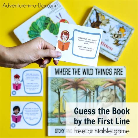 Guess the Picture Book by the First Line: Free Printable Game for Kids