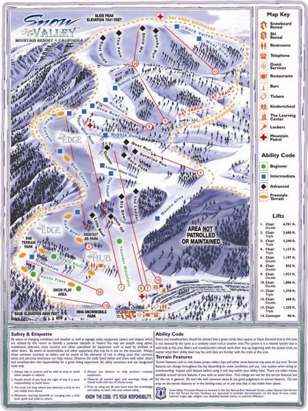 Snow Valley Ski Trail Map - 35100 Highway 18 Running Springs CA 92382 • mappery