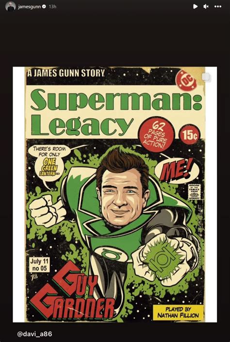 Superman: Legacy's James Gunn Shares A+ Fan Art Of Nathan Fillion's Green Lantern, But I'm Kinda ...