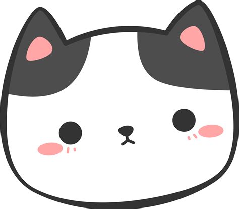 Cute Kitty Cat Head Cartoon Element 9665335 PNG