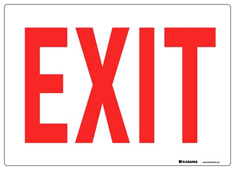 Exit Sign - Red on White | Kasama.us