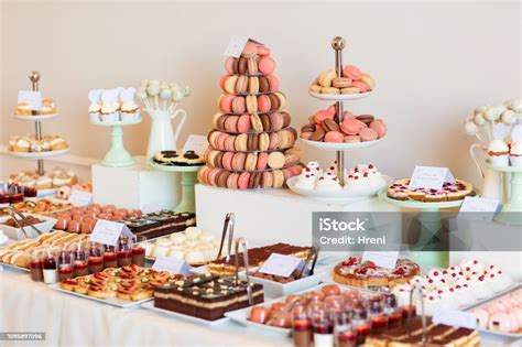 Delicious Candy Bar For Wedding Stock Photo - Download Image Now - Dessert - Sweet Food, Table ...