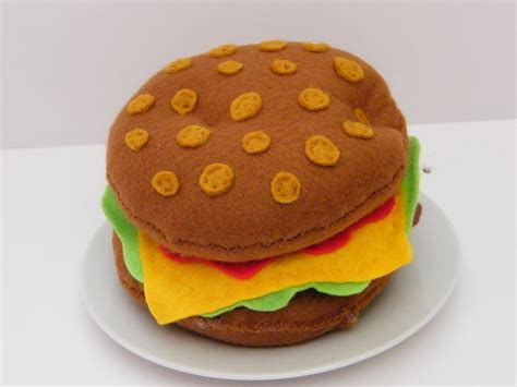 Cheese Burger · A Burger Plushie · Sewing on Cut Out + Keep · Creation by Emma A.