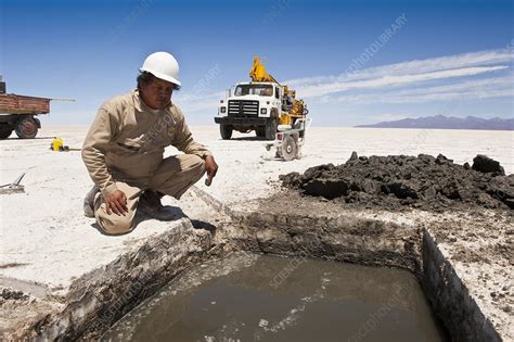 Drilling in a salt flat - Stock Image - C011/5803 - Science Photo Library