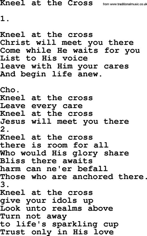 Kneel at the Cross - Apostolic and Pentecostal Hymns and Songs lyrics, and PDF