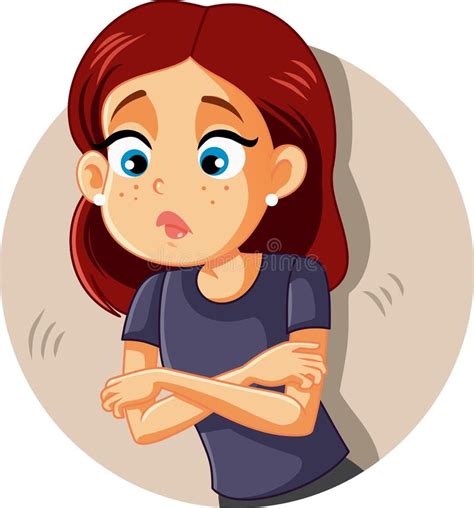 Sad Girl Itching and Scratching Vector Illustration Stock Vector ...