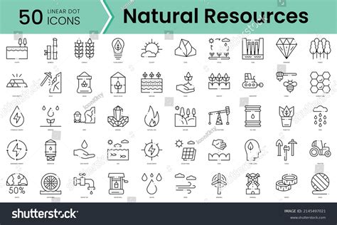 Set Natural Resources Icons Line Art Stock Vector (Royalty Free) 2145497021 | Shutterstock