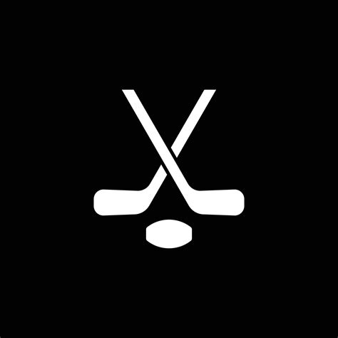 eps10 icono de hockey de campo vectorial blanco o logotipo aislado en fondo negro. palos de ...