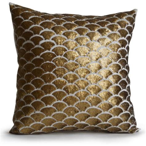 Gold Pillows Cushions Covers Dark Gold Embroidered Cushion Decorative... ($36) liked on Polyvore ...