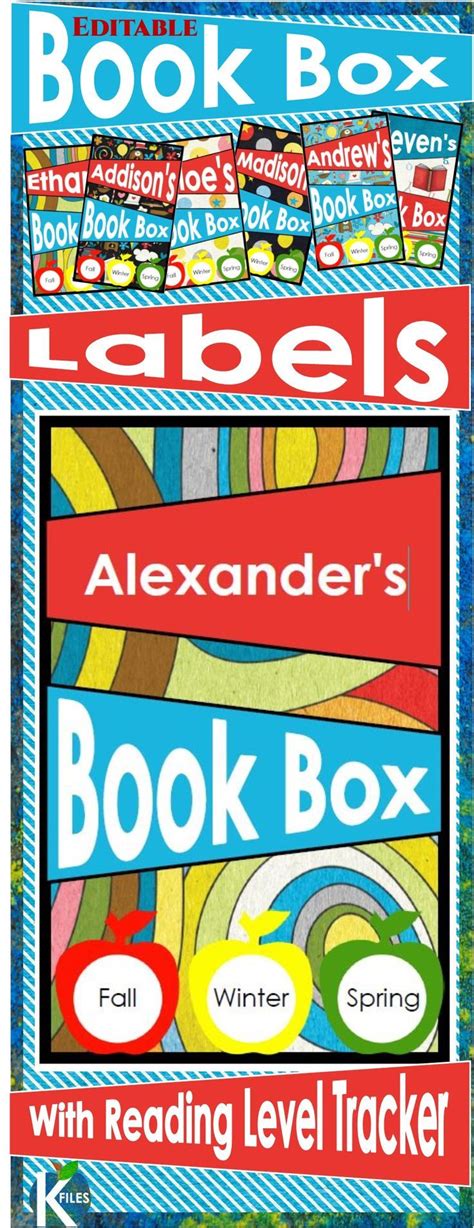 Student Book Box Labels with Reading Levels (Editable)