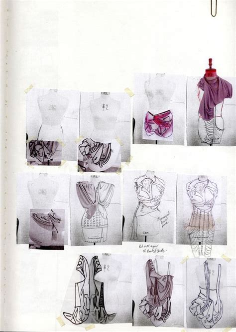 an open book with drawings of women's clothing