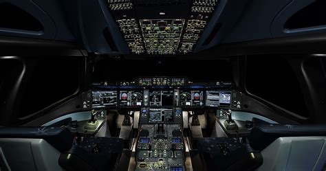 Airbus A350 XWB Cockpit Layout in The Night Aircraft Wallpaper 3778 ...