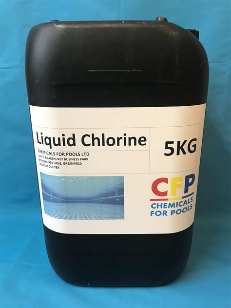 Liquid Chlorine 5KG (sanitiser and shock treatment) - Chemicals for Pools