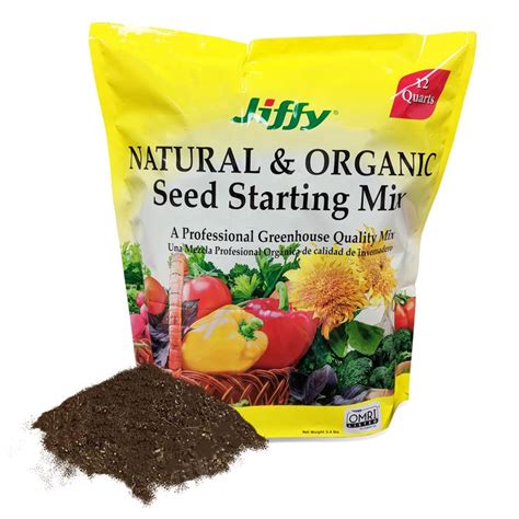 Jiffy Natural & Organic Seed Starter Mix, 12 QT - Walmart.com | Organic ...