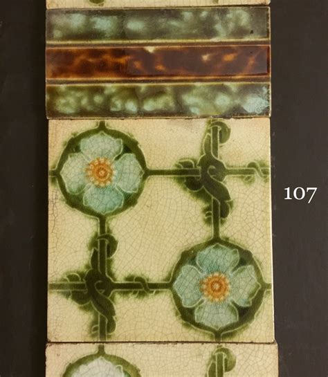 Art nouveau majolica tiles - Fireplace Restoration