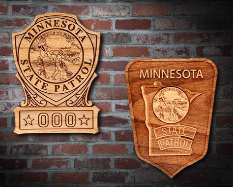 Personalized Wooden Minnesota State Patrol Badge or Patch Plaque