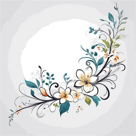 Premium Vector | Floral vector on white background